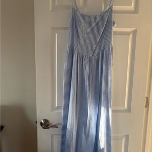 GAP Light Blue and White Striped Dress